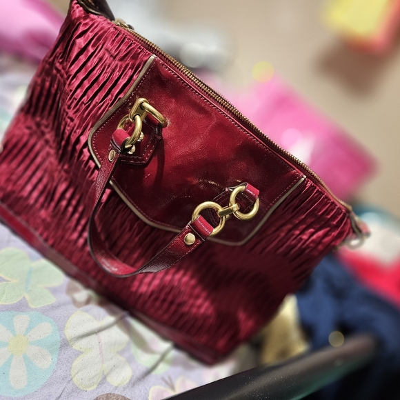 Red Coach Handbag - Picture 2 of 4
